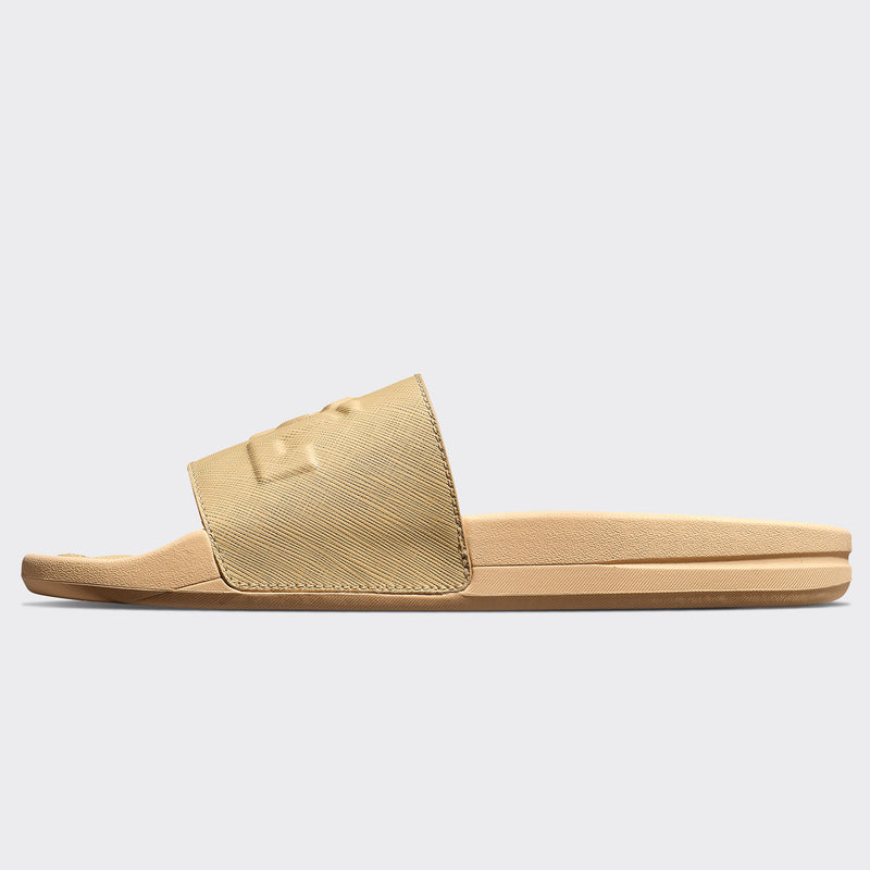 Women's Lusso Logo Slide Camel view 3