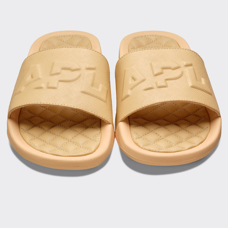 Women's Lusso Logo Slide Camel view 5
