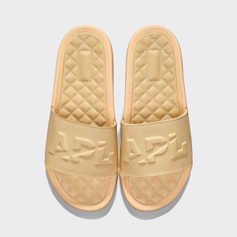 Women's Lusso Logo Slide Camel view 1