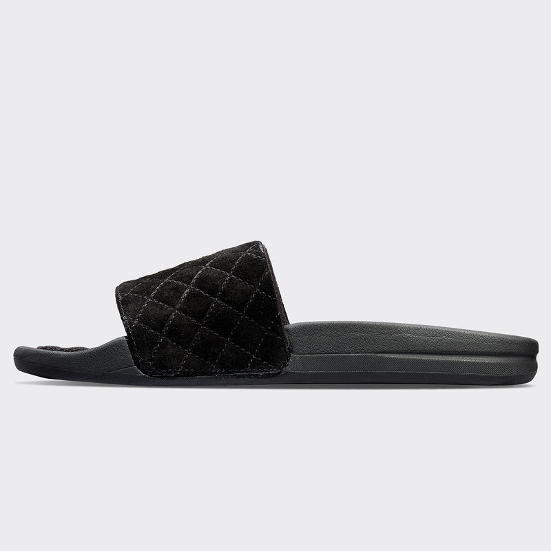 Women's Suede Lusso Slide Black view 3
