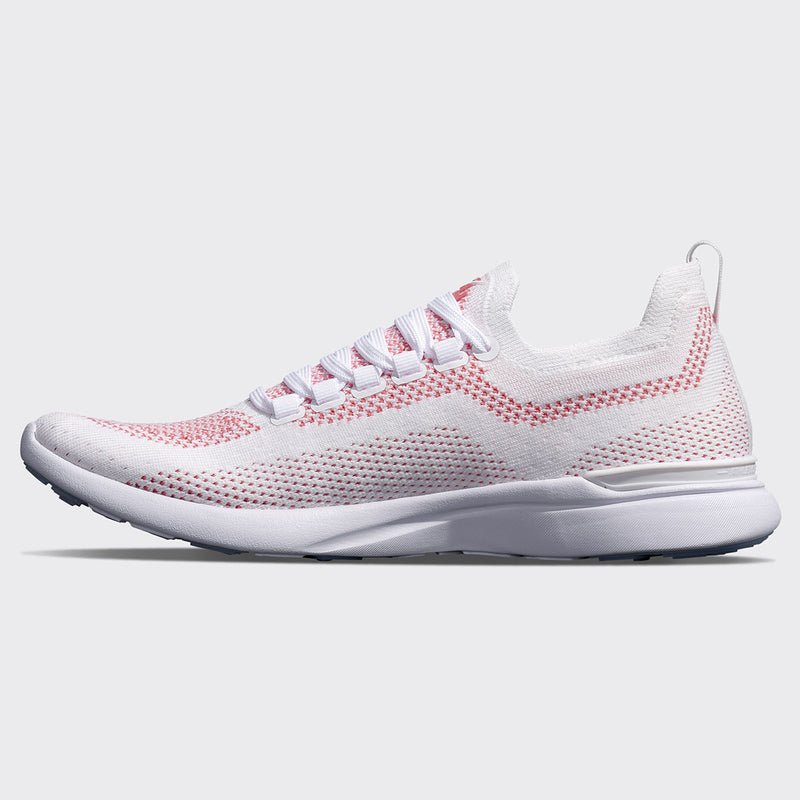 Women's TechLoom Breeze White / Fire Coral / White view 2