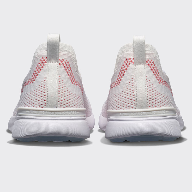 Women's TechLoom Breeze White / Fire Coral / White view 3