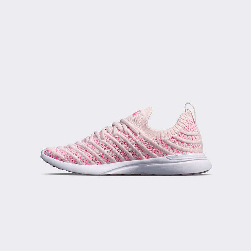 Youth's TechLoom Wave Bleached Pink / Fusion Pink / White view 2