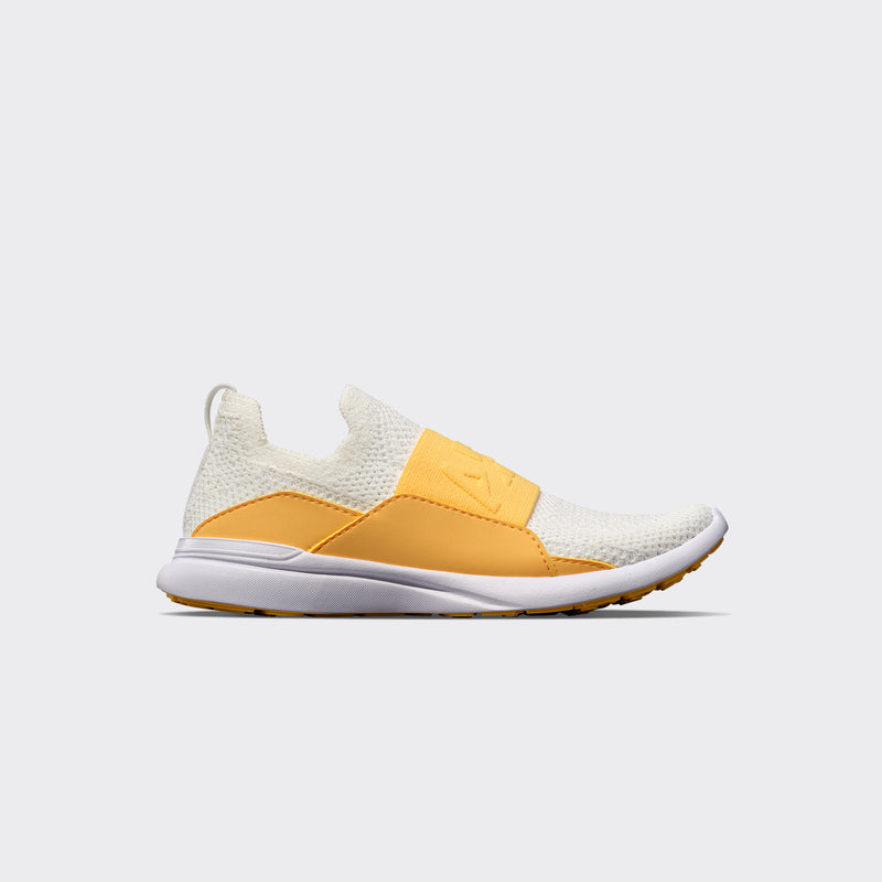 Youth's TechLoom Bliss White / Marigold / UV view 1