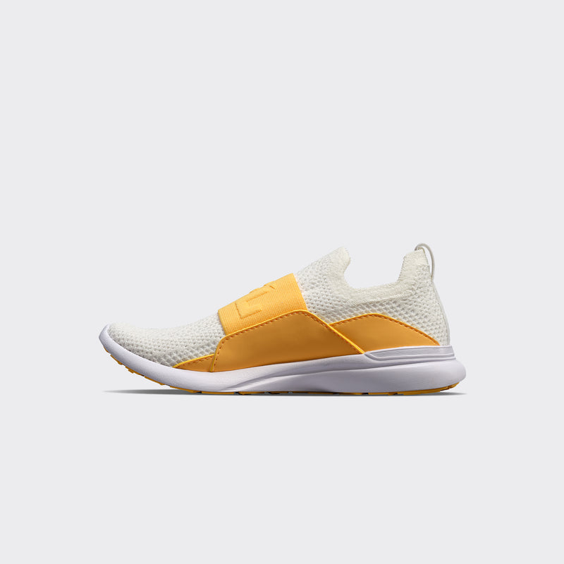 Youth's TechLoom Bliss White / Marigold / UV view 2