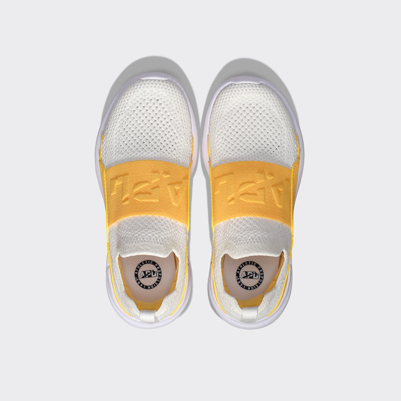 Youth's TechLoom Bliss White / Marigold / UV view 5