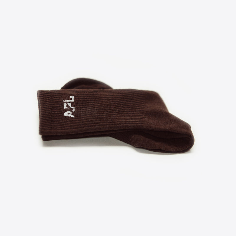 APL Lux Logo Socks Chocolate / White view 2