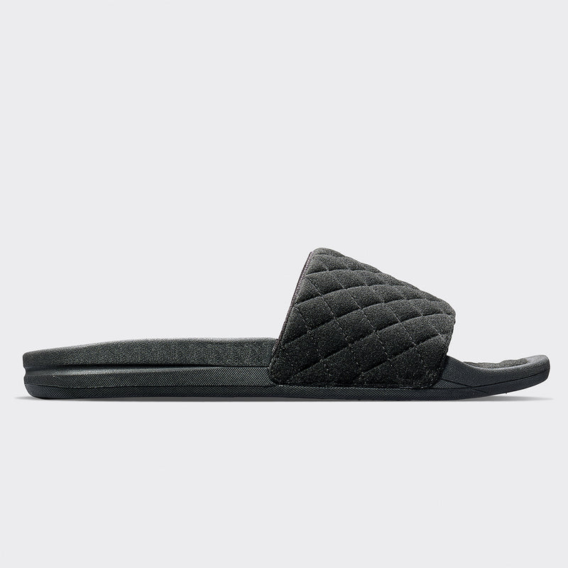 Women's Vegan Suede Lusso Slide Black view 2