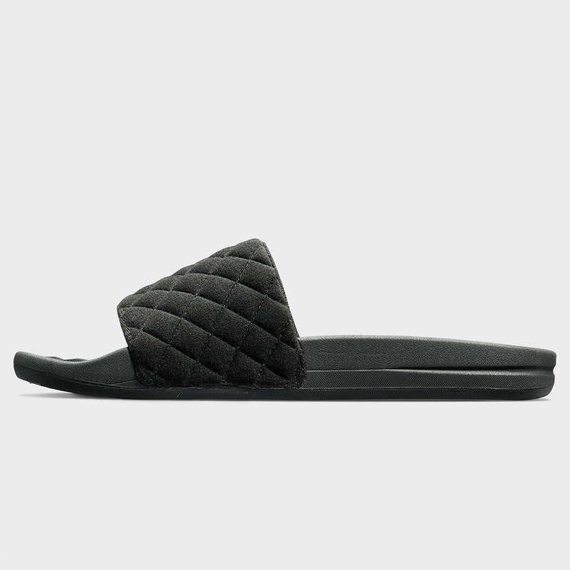 Women's Vegan Suede Lusso Slide Black view 3