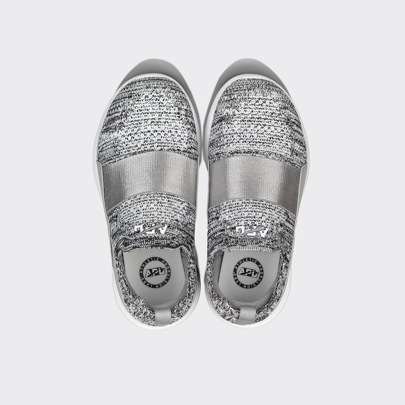 Youth's TechLoom Bliss Heather Grey / White view 2