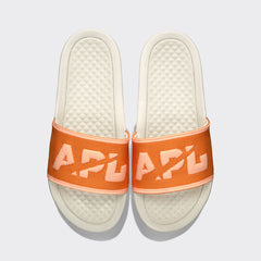 Men's Big Logo TechLoom Slide Ivory / Orange / Neon Peach