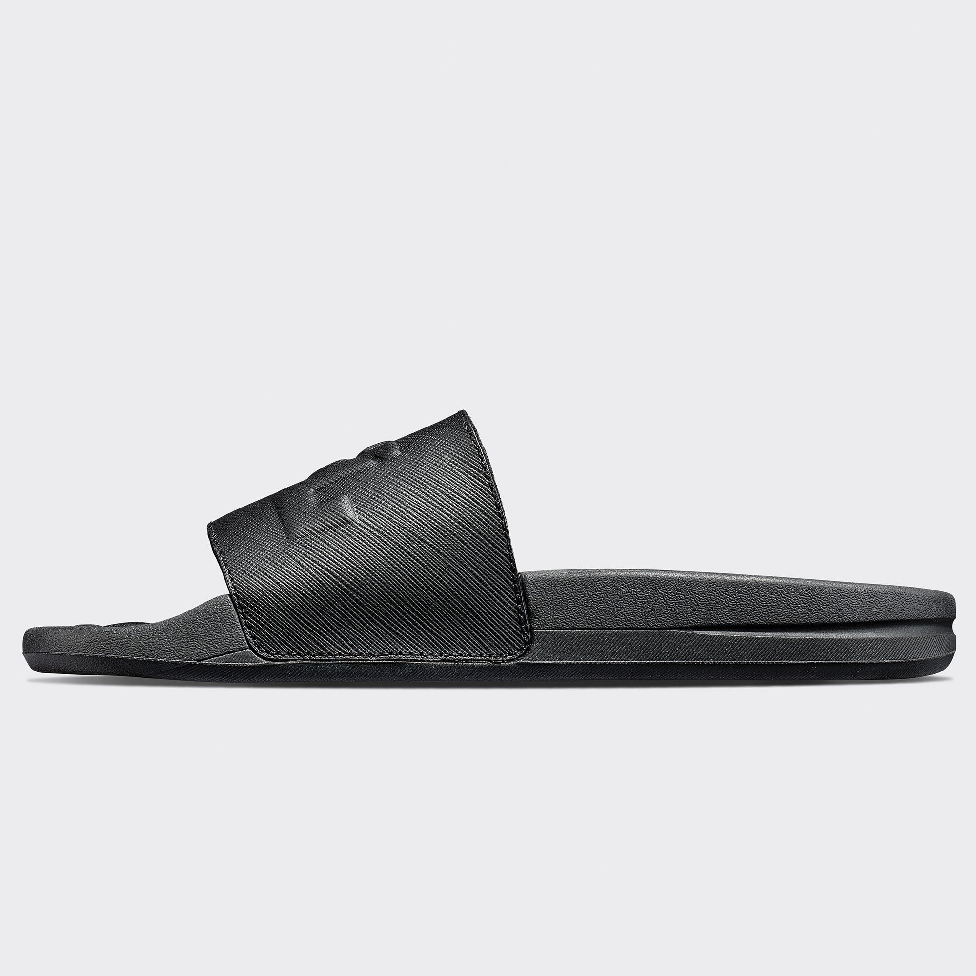 Men&#39;s Lusso Logo Slide Black view 3