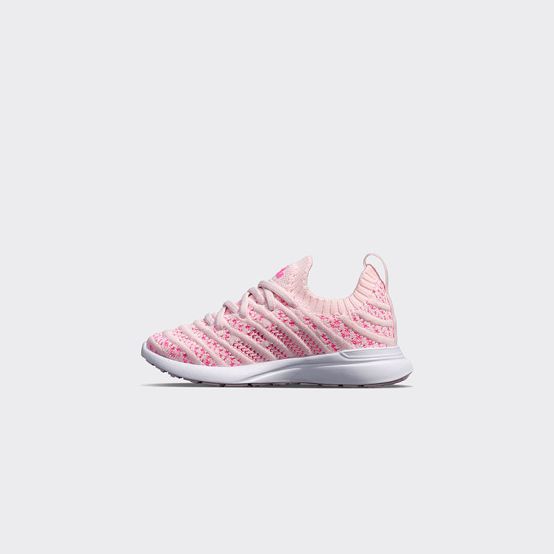 Kid's TechLoom Wave Bleached Pink / Fusion Pink / White view 2