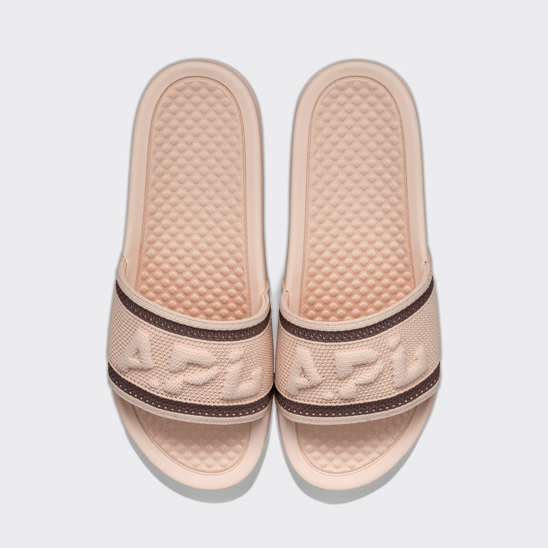 Women's Big Logo TechLoom Slide Oat Silk / Chocolate view 1