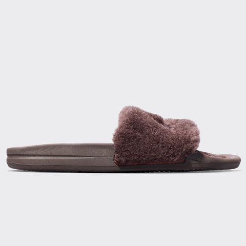 Foldy Cush Shearling Slide Nude